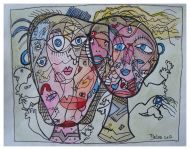 Dubble ,aquarelle sur papier, 2017