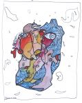 Mer démontée, aquarelle sur papier artisanal , 2018