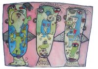 Monde invible, technique mixte, 2019,36 x 28 cms