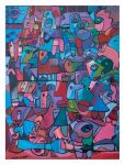 Cent personnage,acrylique sur toite,90 x 50 , 2003