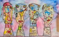 Ile de Pâques XXIème s., tech. mixte, 50 X32, 2020