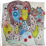 Illusion, aquarelle, 24,5 X24,5 cms, 2021