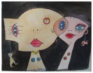 love 1, aquarelle ,35 X26 cms, 2021